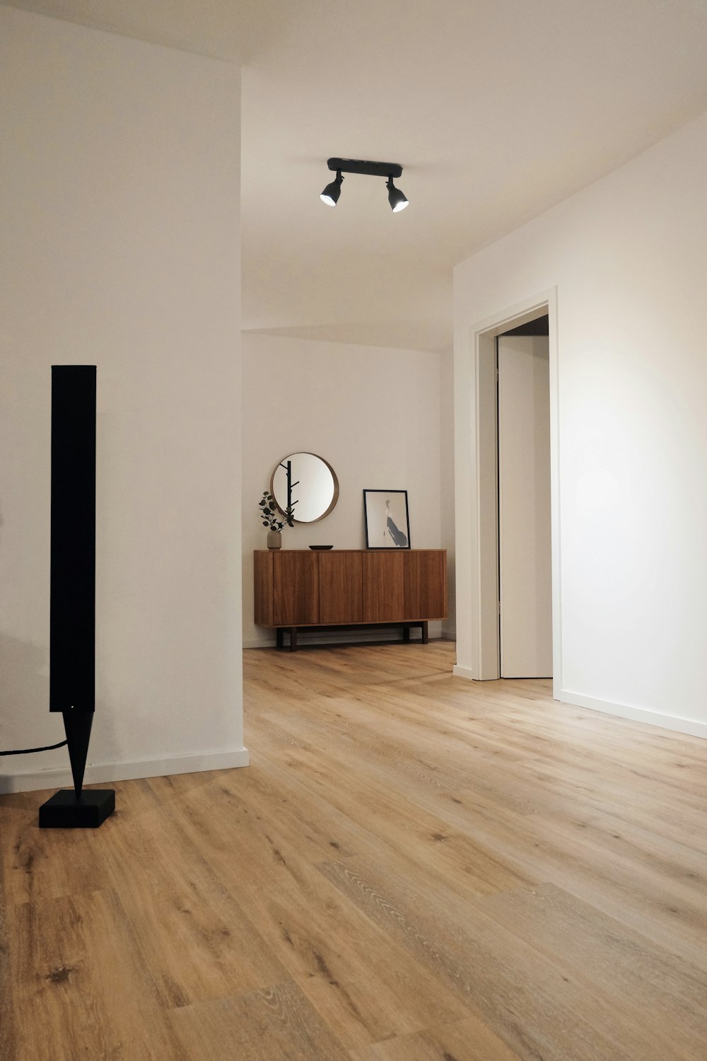 Hardwood flooring in a living room